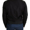 Dolce & Gabbana Elegant Black Bomber with Leather Accents