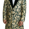 Dolce & Gabbana Elegant Gold Green Jacquard Sicilia Jacket