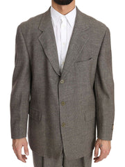 Elegant Light Brown Wool Men's Suit