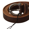 John Galliano Elegant Brown Leather Fashion Belt