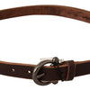 John Galliano Elegant Brown Leather Fashion Belt