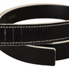 Costume National Chic Black Leather Fashion Belt with White Accents