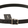 Dolce & Gabbana Elegant Black Leather Belt with Silver Buckle