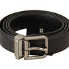 Dolce & Gabbana Elegant Black Leather Belt with Silver Buckle