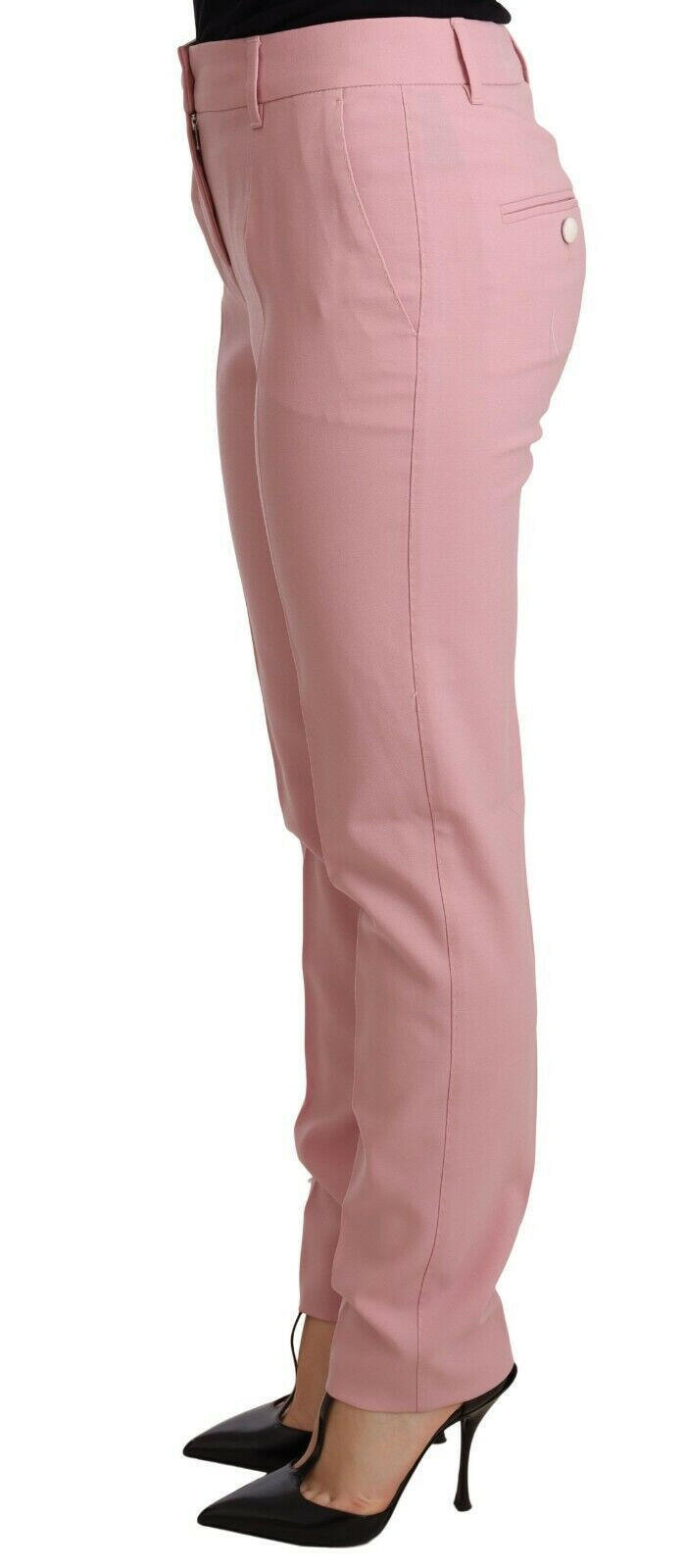 Dolce & Gabbana Elegant Pink Tapered Wool Trousers