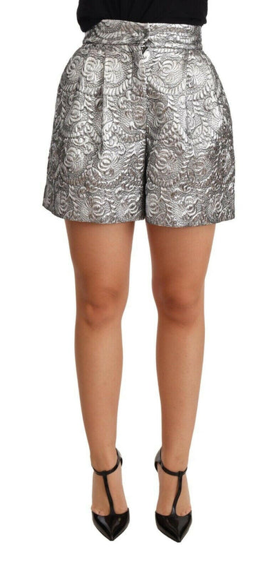 Dolce & Gabbana Chic Floral Brocade High Waist Mini Shorts