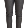 Acht Elegant Gray Mid Waist Skinny Jeans