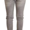 Acht Chic Gray Washed Slim Fit Cotton Jeans