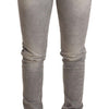 Acht Chic Gray Washed Slim Fit Cotton Jeans