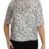 Dolce & Gabbana Elegant Trumpet Print Silk Blouse Top