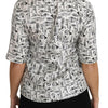 Dolce & Gabbana Elegant Trumpet Print Silk Blouse Top