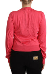 Dolce & Gabbana Elegant Pink Silk Crewneck Sweater