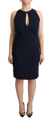 Sleeveless Navy Knee-Length Sheath Dress