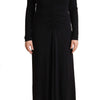 PINKO Elegant Black Nylon Stretch Maxi Dress