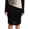 Roberto Cavalli Elegant Sheath Long Sleeve Boat Neck Dress