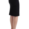 GF Ferre Chic Black Pencil Skirt Knee Length with Side Zip