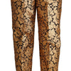 Dolce & Gabbana Elegant Floral Jacquard High Waist Trousers