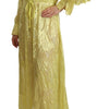 Patrizia Pepe Sunshine Silk Blend Maxi Dress - Long Sleeves & Plunge