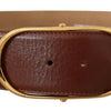 Dolce & Gabbana Elegant Brown Leather Belt with Gold Buckle