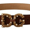 Dolce & Gabbana Elegant Pearl-Embellished Leather Amore Belt