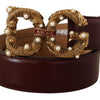 Dolce & Gabbana Elegant Bordeaux Leather Amore Belt