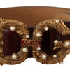 Dolce & Gabbana Elegant Bordeaux Leather Amore Belt