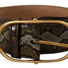 Dolce & Gabbana Elegant Gold Oval Buckle Leather Belt