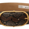 Dolce & Gabbana Elegant Brown Leather Belt with Gold Buckle