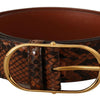 Dolce & Gabbana Elegant Leather Belt with Gold Buckle