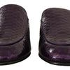 Dolce & Gabbana Purple Exotic Python Leather Slides