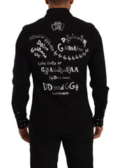 Dolce & Gabbana Slim Fit Casual Black Designer Shirt