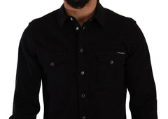 Dolce & Gabbana Slim Fit Casual Black Designer Shirt