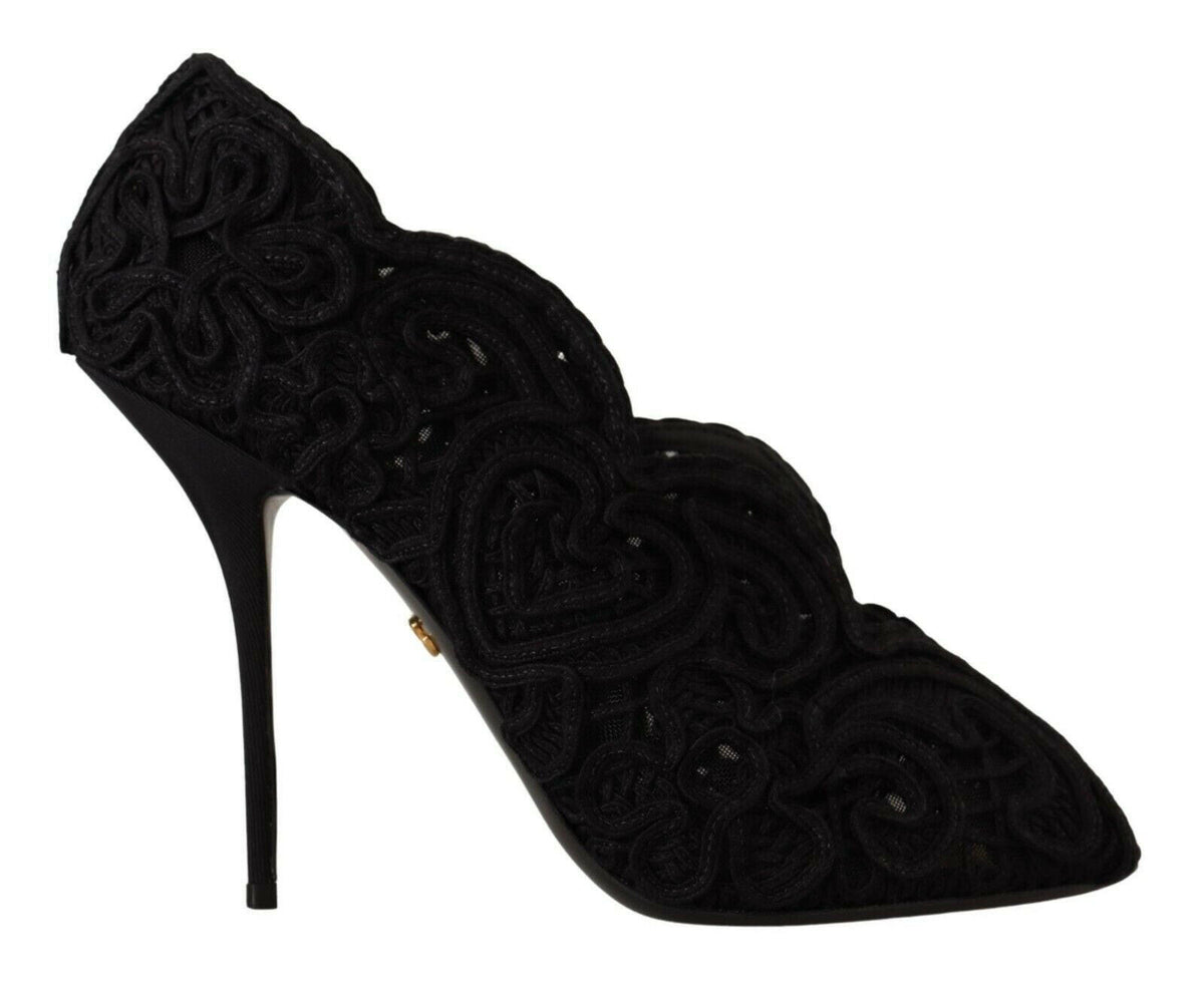 Dolce & Gabbana Elegant Black Lace Stiletto Heels