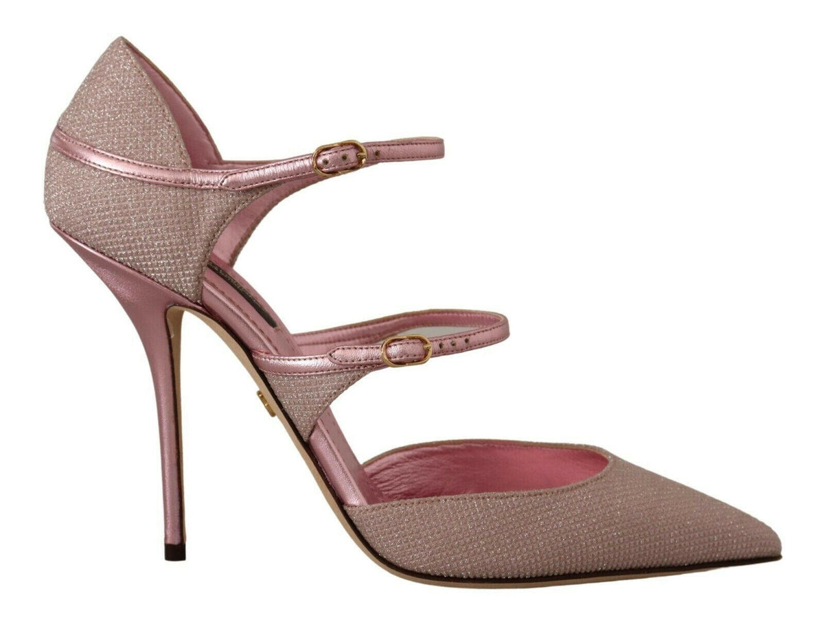 Dolce & Gabbana Pink Glitter High Heel Sandals