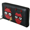 Dolce & Gabbana Chic Black and Red Leather Continental Wallet