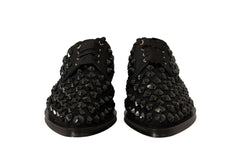 Dolce & Gabbana Elegant Gros Grain Lace-Up Jeweled Flats