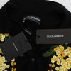 Dolce & Gabbana Elegant Black Silk Floral Polo Top