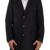 Dolce & Gabbana Elegant Dark Grey Woolen Overcoat