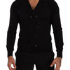 Dolce & Gabbana Elegant V-Neck Black Cashmere Cardigan