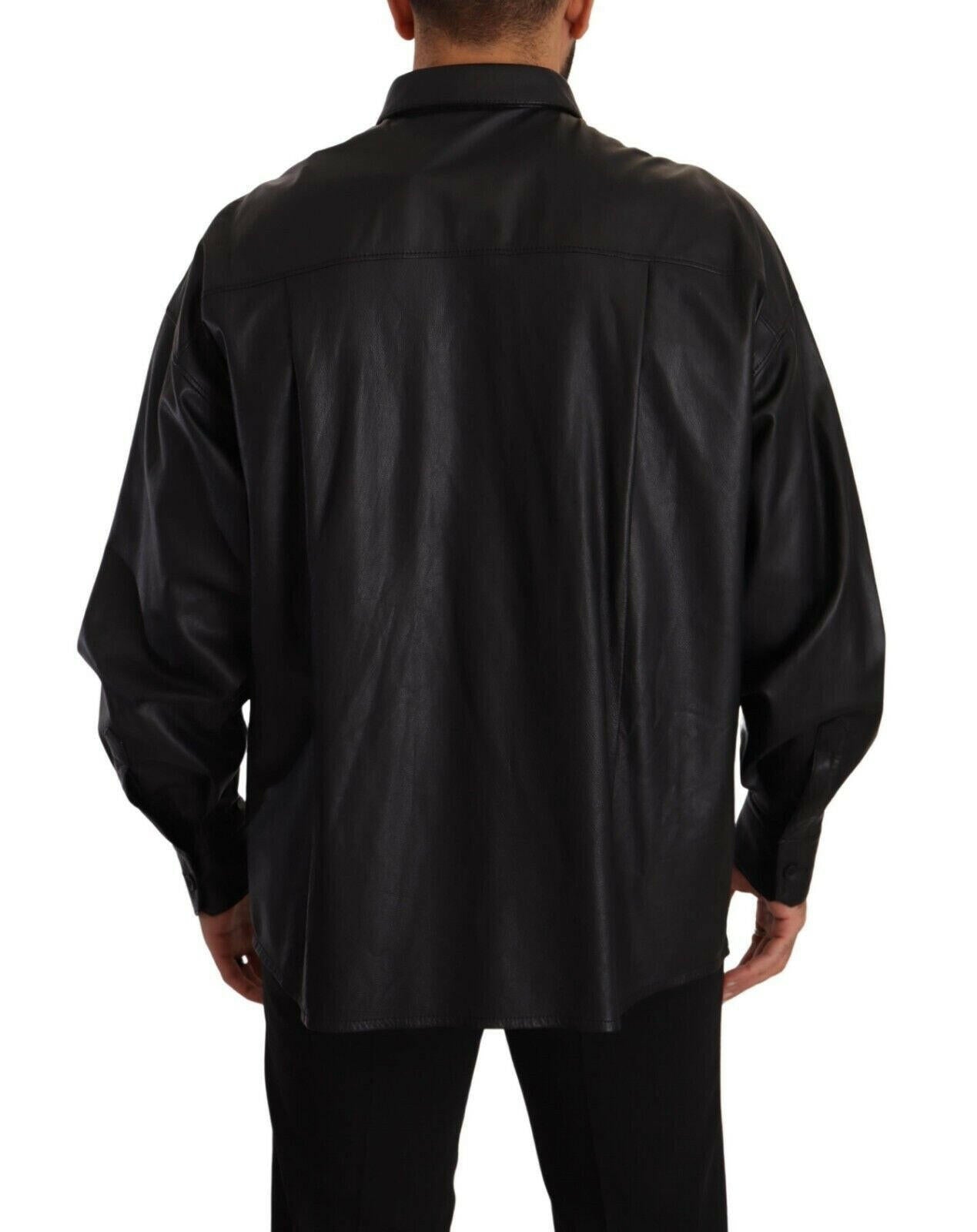 Dolce & Gabbana Elegant Black Leather Jacket