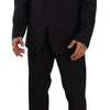 Dolce & Gabbana Elegant Navy Slim Fit Wool Silk Two-Piece Suit