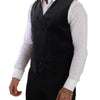 Dolce & Gabbana Elegant Grey Double-Breasted Dress Vest