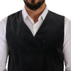 Dolce & Gabbana Elegant Grey Double-Breasted Dress Vest