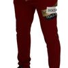 Dolce & Gabbana Elegant Red Jogging Pants with Drawstring Closure