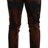 Dolce & Gabbana Chic Black Brown Tie-Dye Slim Fit Jeans