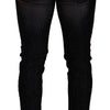 Dolce & Gabbana Sleek Striped Black Slim Fit Denim