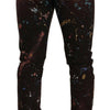 Dolce & Gabbana Multicolor Painted Skinny Denim Jeans