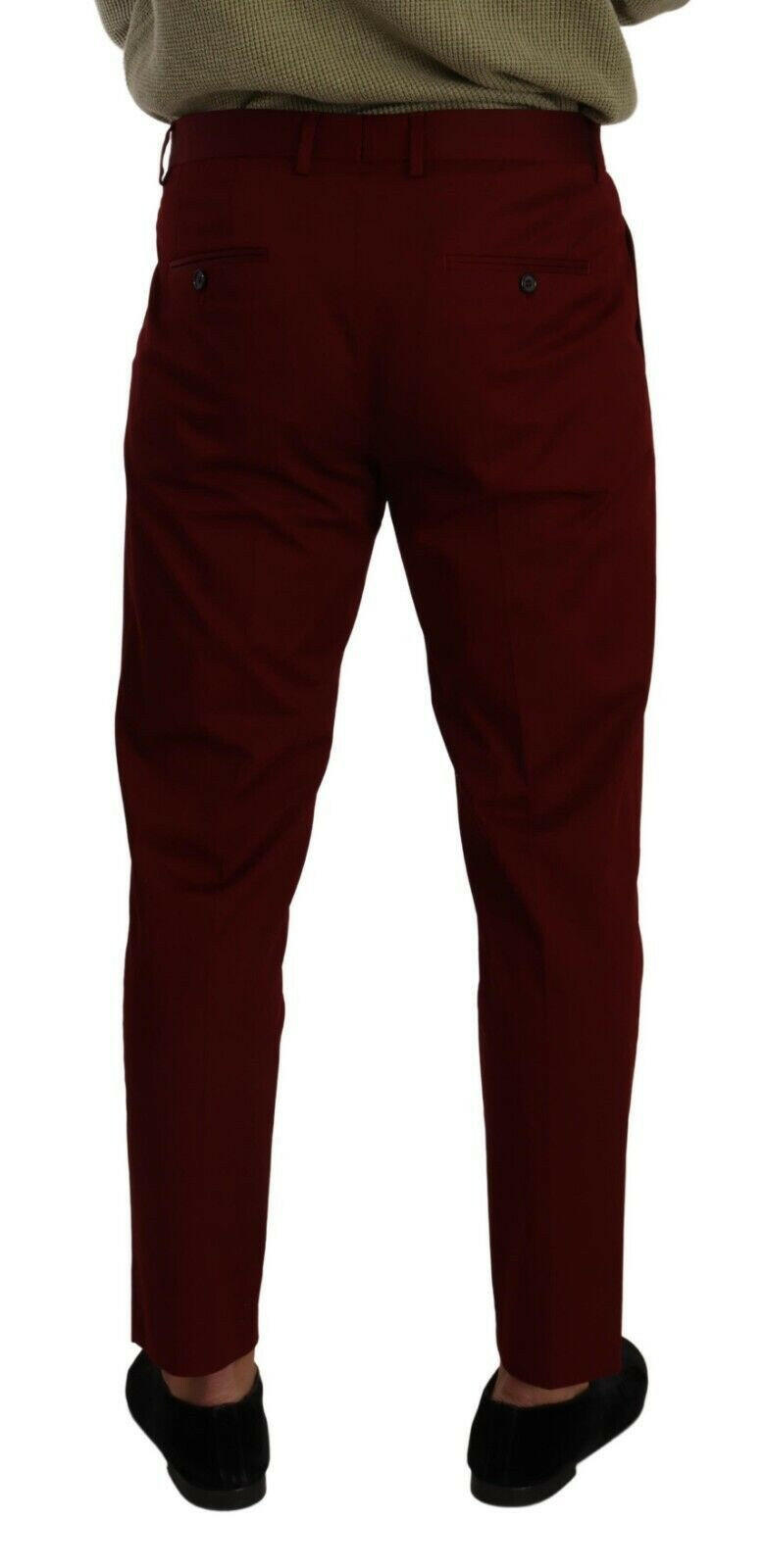 Dolce & Gabbana Elegant Dark Red Dress Chinos for Men