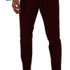 Dolce & Gabbana Elegant Bordeaux Velvet Dress Trousers