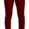 Dolce & Gabbana Ravishing Red Slim Fit Designer Jeans